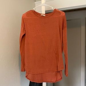 long sleeve cotton on orange top